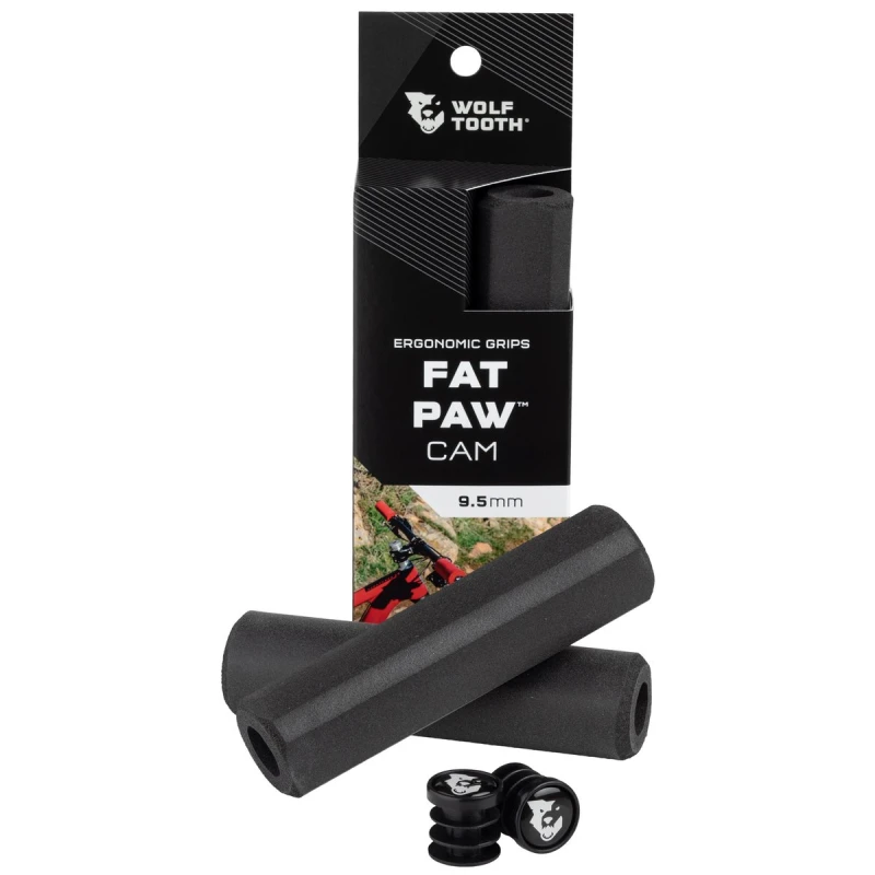 Silikonowe chwyty kierownicy Wolf Tooth Components Fat Paw Cam czarne box