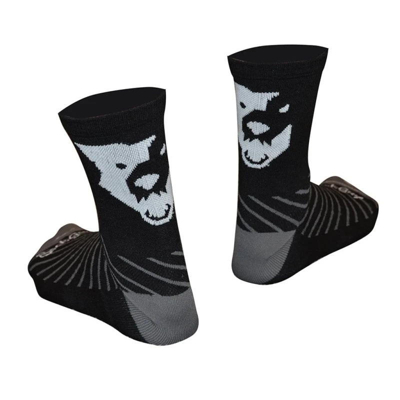 Skarpetki rowerowe Wolf Tooth Wool Wolf Head tył.jpg